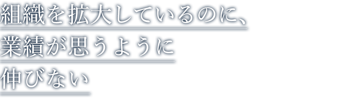 組織を拡大しているのに、業績が思うように伸びない